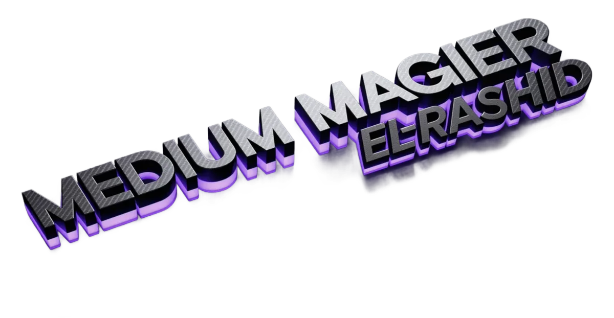 Medium Magier EL-Rashid – 3D Schriftzug